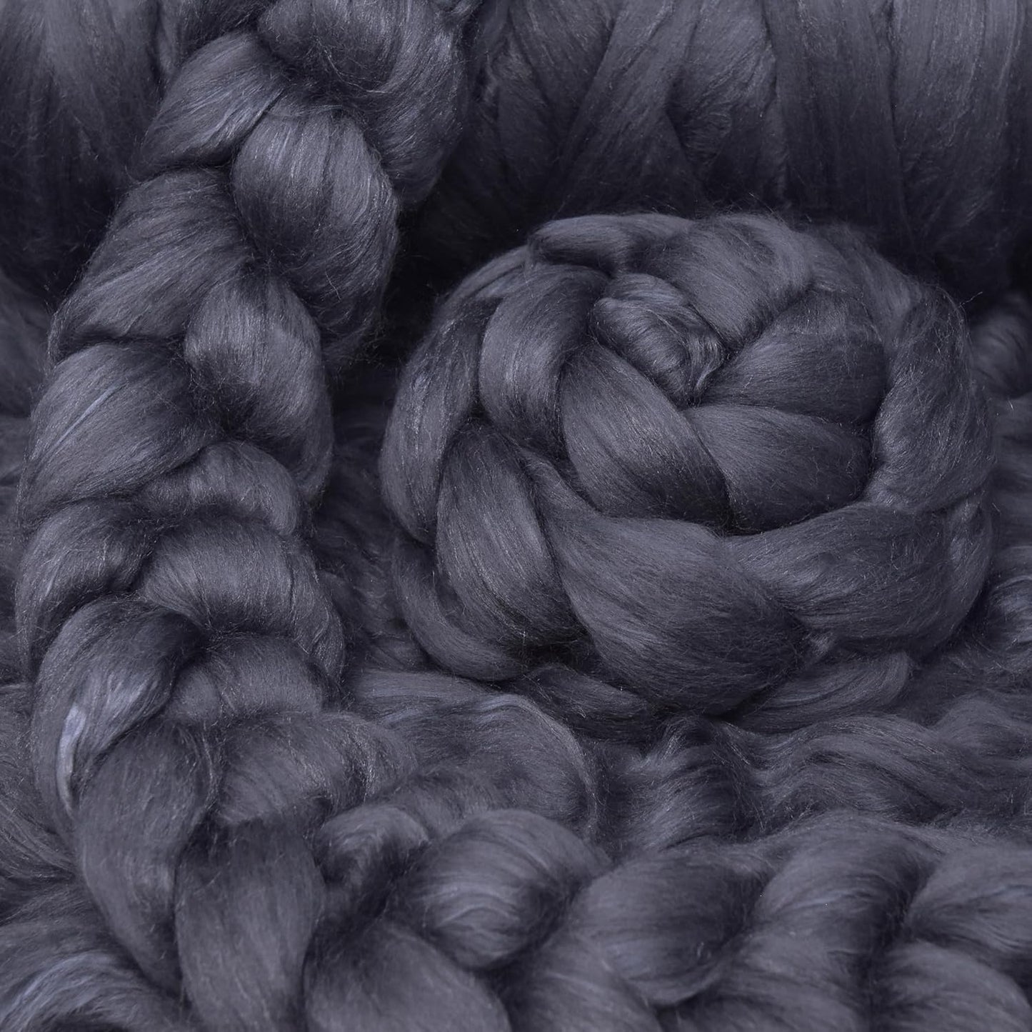 Merino Silk Luxe Tonal Designer Blend. Superfine Merino, Mulberry Silk, Tussah Silk. Top Roving for Spinning or Felting. Moon Shadow 4oz