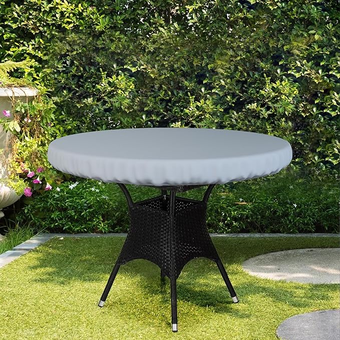 Covers & All Round Table Top Cover, 18 Oz Heavy Duty Waterproof UV & Weather Resistant Patio Table Cover, Outdoor Table Cover for Patio Outdoor Furniture & Coffee Table (41" Dia x 4 H Inches, Gray)