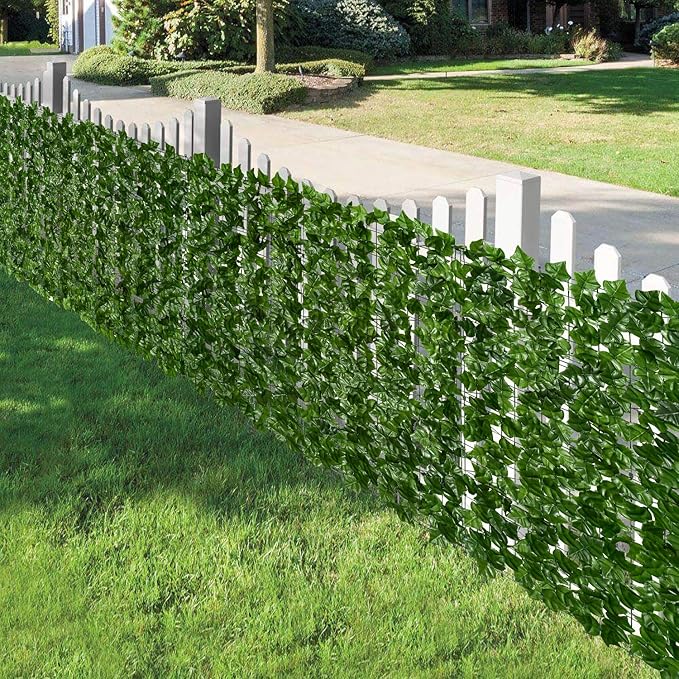 DearHouse Artificial Ivy Privacy Fence Wall Screen, 117.9x59 inch Artificial Hedges Fence and Faux Ivy Maple Leaf Decoration for Outdoor Garden Decor