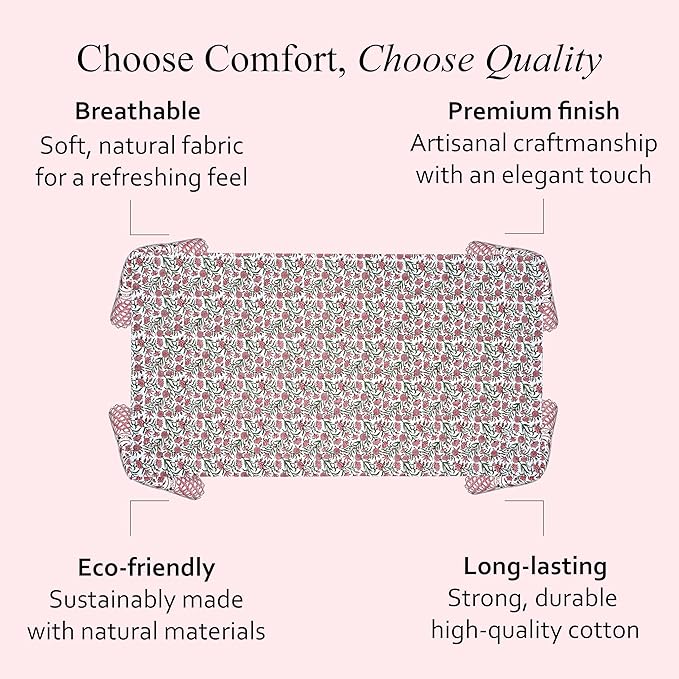 CPC Tablecloth 100% Cotton 60x60 Inch Indian Block Print Square Table Cover, Table Cloth for Weddings, Spring/Summer, Barbeque - Red Garnet