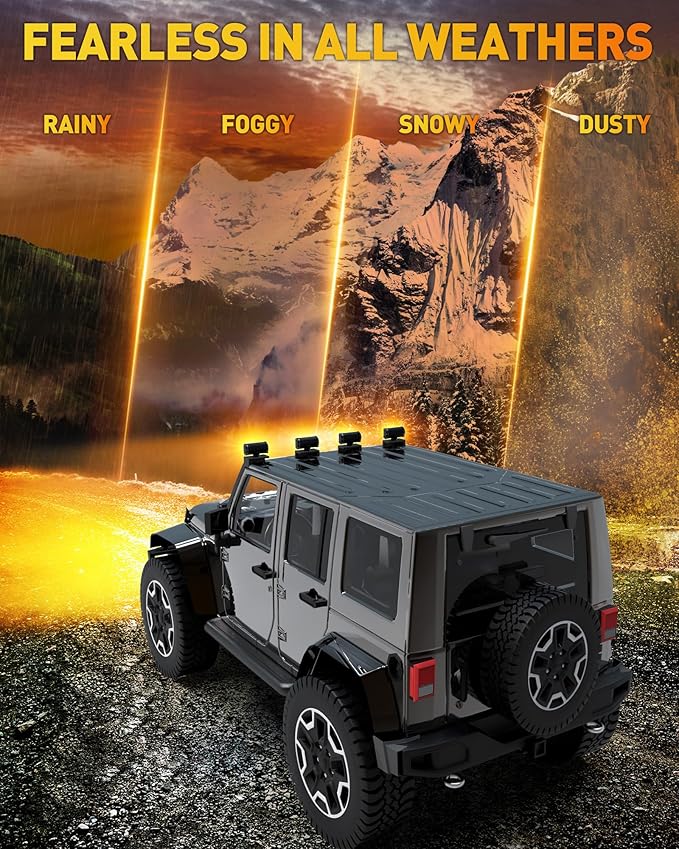 NAOEVO 7 Inch Amber LED Light Bar, 240W 24,000LM Offroad Fog/Driving Lights LED Pods with 2 Leads Wiring Harness Kit, Spot & Flood Work for Truck Boat UTV ATV, 2-Pack (Amber)