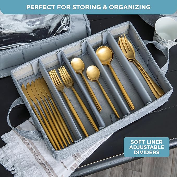 China Storage Hard Shell Containers 8-Piece Set Moving Boxes for Dinnerware, Glasses, Plates, Mugs and Saucers Sturdy Dish Organizer with Dividers for Seasonal Storage - Service for 12 - Gray