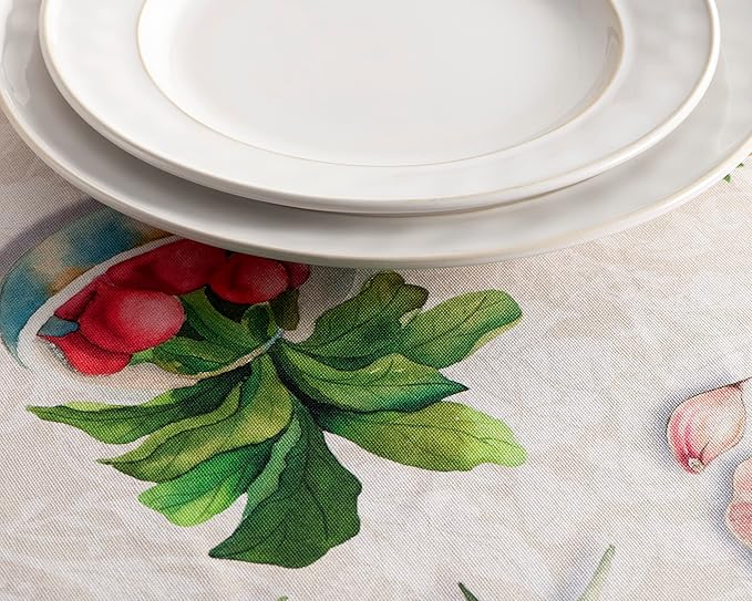 Maison d' Hermine Table Cloth Rectangle Table 100% Cotton 60 x 120 Inches Tablecloth Reusable Decorative Everyday Use for Dining Room, Farmhouse, Home Party, Festive & Wedding Spring Summer - Gourmand