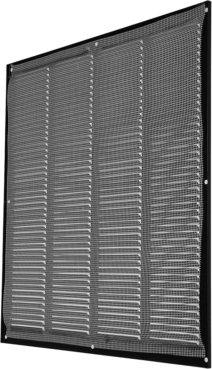 Repa Market Air Vent Cover 16x16 Inch (Outer Dimensions) Black Galvanized Steel Louvered Grill Cover with Mesh Screen/Wall or Ceiling Vent/HVAC Register for Indoor and Outdoor Ventilation