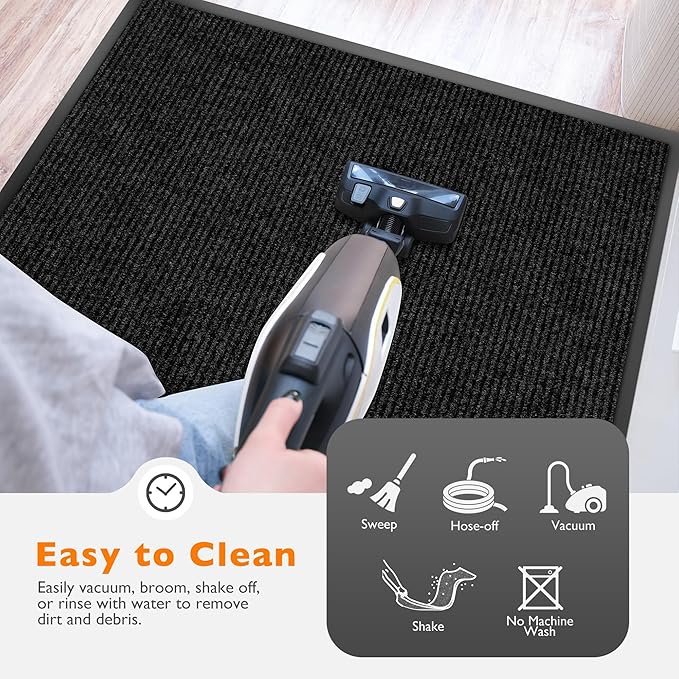 Custom Size Extra Large Front Door Mat, 2FT x 8FT Indoor Outdoor Entrance Commercial Floor Mat, Heavy Duty Dirt Trapper Doormat for Entryway Welcome Mat, Low Profile, Non-Slip, Waterproof