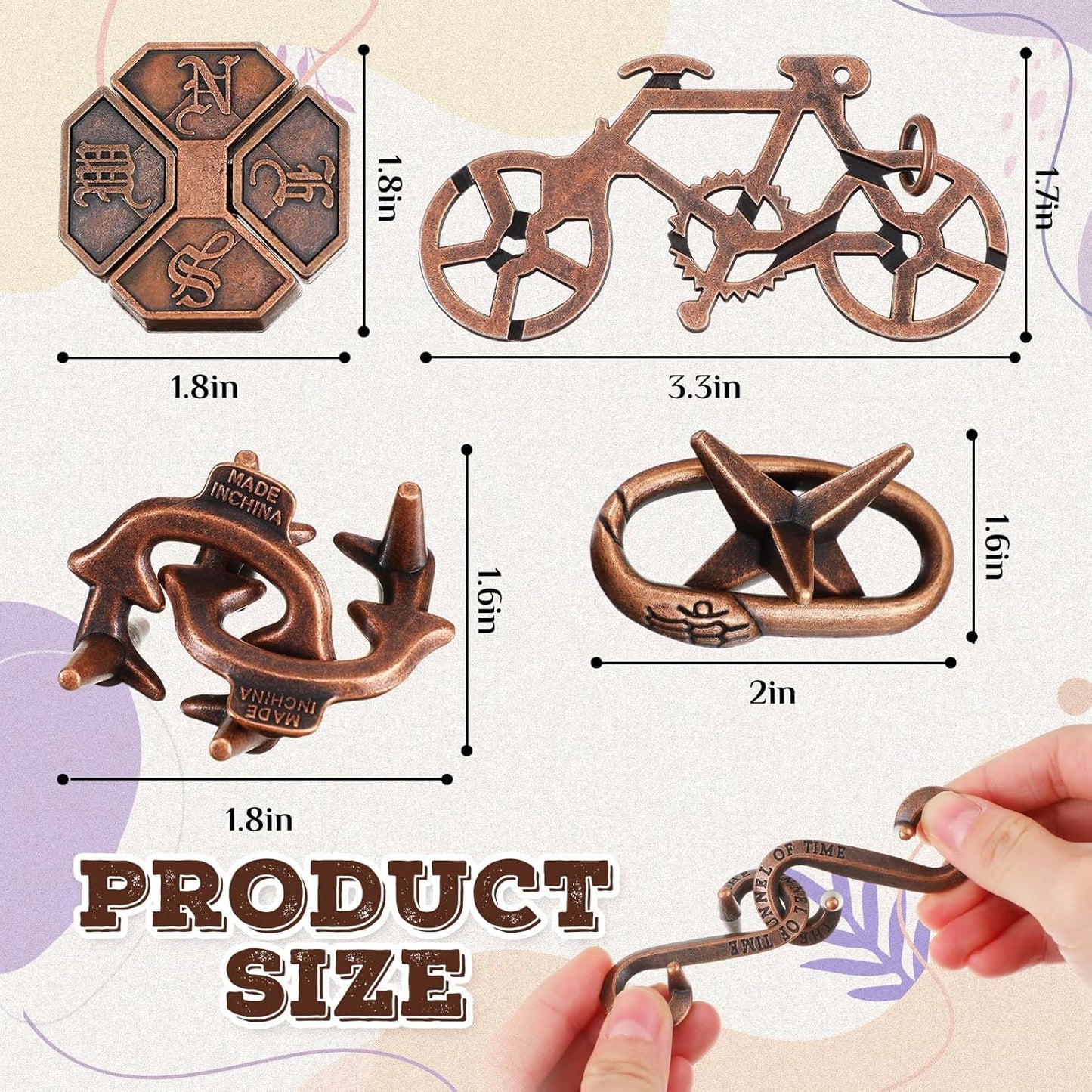 Yilloog 24 Pcs Metal Brain Teaser Puzzles Assortment for Adults Difficult Magic Puzzles Highly Hard Brain Games Iq Logic Test Disentanglement Game for Classroom Mind Challenge(Classic)