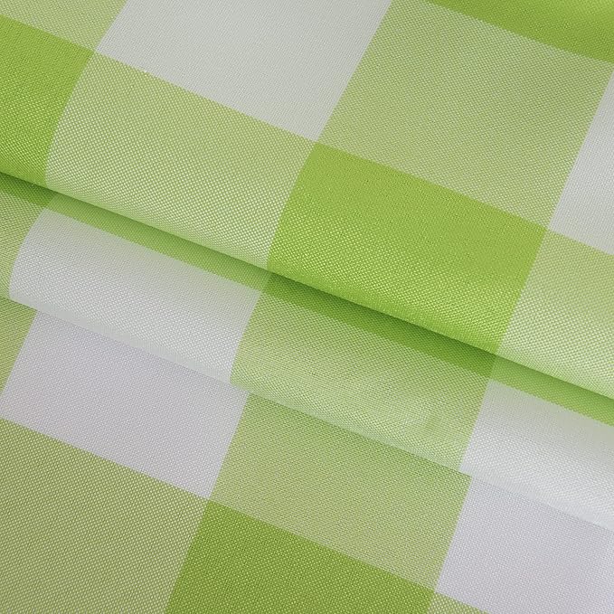 Cupuamon 2 Pack Waterproof Polyester Fabic Rectangle Checkered Tablecloth，60x102 Outdoor Table Cloth，Oil Stain Prevention Table Cloth for Pinics and Parties（Emerald and White）