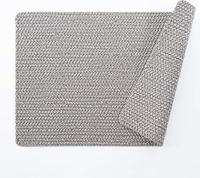 POLYTE Indoor/Outdoor Washable Woven Vinyl Table Dining Placemats, Set of 4