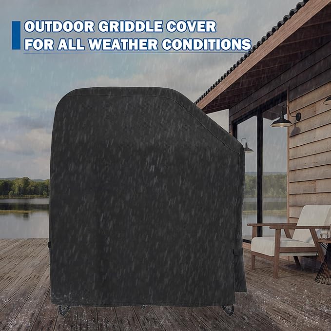 Outdoor Griddle Cover for Char-Griller Patio Pro Charcoal Grill Model E1515, Outdoor Charcoal Grill Cover for DNKMOR Charcoal Outdoor BBQ and for Kendane Barrel Grill
