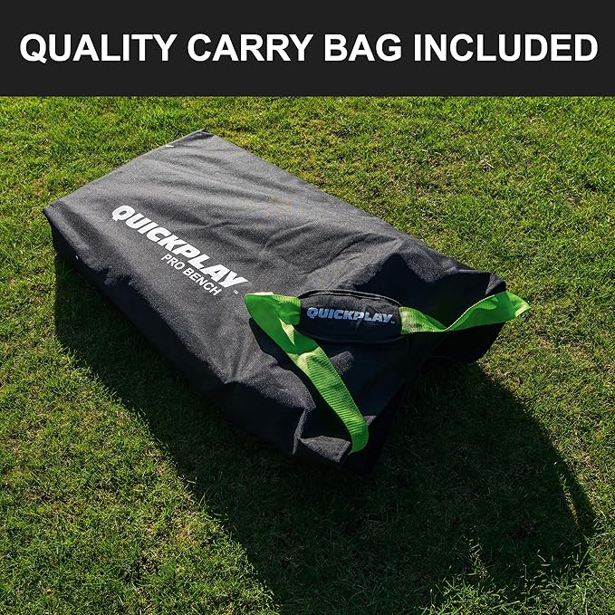 QUICKPLAY PRO Portable Folding Bench – Available in 4, 6, and 9 Seats & 6-Seat Shelter | Heavy-Duty, Fast Set-Up Seating for Sports, Camping, and Outdoor Activities