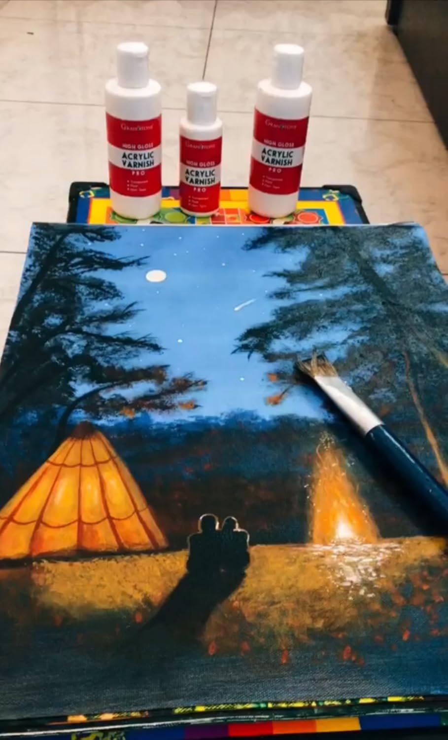 GRANOTONE Acrylic Artist's Varnish | High Gloss & Matte Finish | Non-Yellowing | Non-Toxic | Anti-Crazing | for Artists, Hobby Painters & Kids | Made in India | 100 ML x 2 (6.6 fl oz)