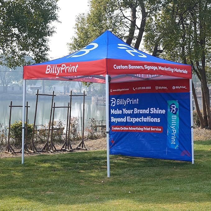 Custom Full Wall for 10' x 10' Canopy Pop-Up Tent for Tradeshows, Featuring Your Logo (Only 1 Full Wall, Excluding Canopy Tent on Front Picture)