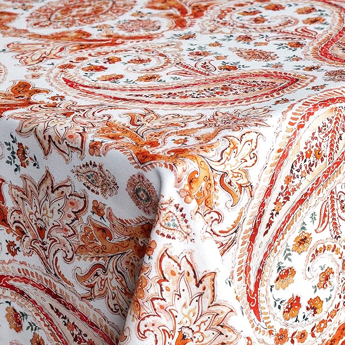 Maison d' Hermine Table Cloth Rectangle Table 100% Cotton 60 x 120 Inches Fall Tablecloth Reusable Everyday Use for Thanksgiving Christmas Decorations Dining Farmhouse Party (Orient)