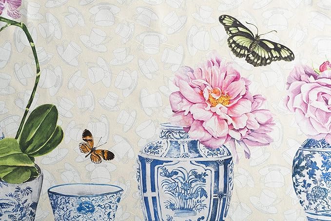 Maison d' Hermine Table Cloth Rectangle Table 100% Cotton 70 x 120 Inches Tablecloth Reusable Decorative Everyday Use for Dining Room, Farmhouse, Home, Party, Festive & Wedding Spring Summer - Canton