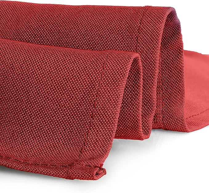 Gee Di Moda Rectangle Tablecloth - 90 x 132 Inch Red Table Cloth for 6 Foot Tables with Floor-Length Drop - Heavy Duty Washable Fabric for Holiday Party, Dinner, Weddings & Baby Shower