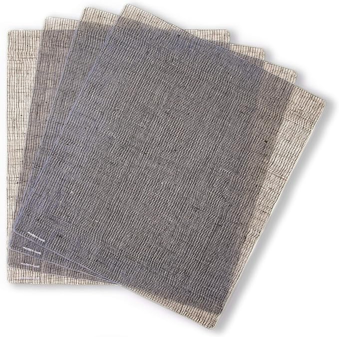 modern-twist 14" x 16" Silicone Rectangular Placemat, BPA, PVC-Free Table Mat, Dishwasher Safe, Linen Print in Chocolate, Pack of 1