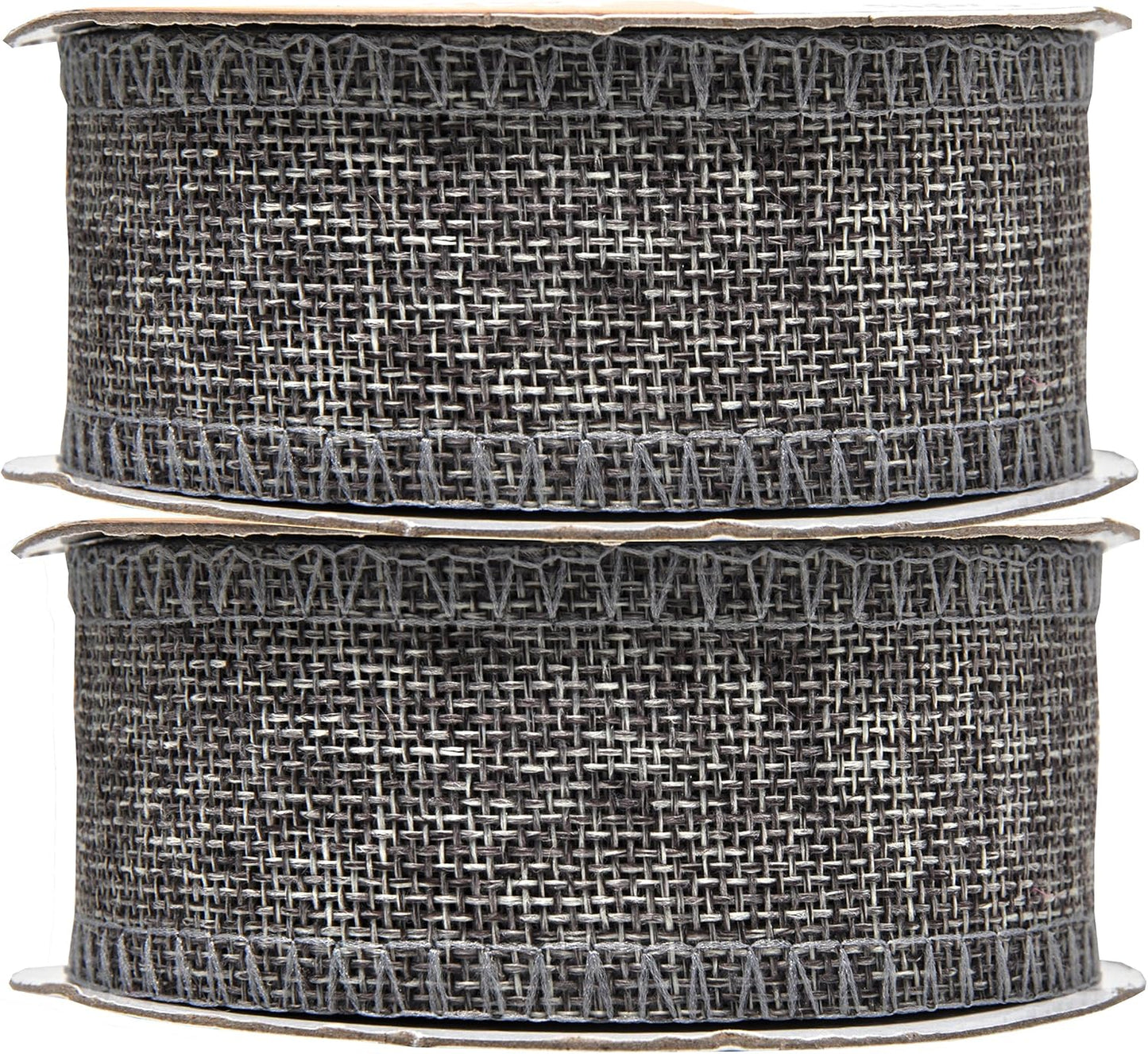 Mandala Crafts Gray Burlap Ribbon 1.5 Inches Wide Jute Ribbons for Crafts - 20 Yds Roll Rustic Burlap Wrap Trim Ribbons for Wreaths Bows Wedding Party Decoration