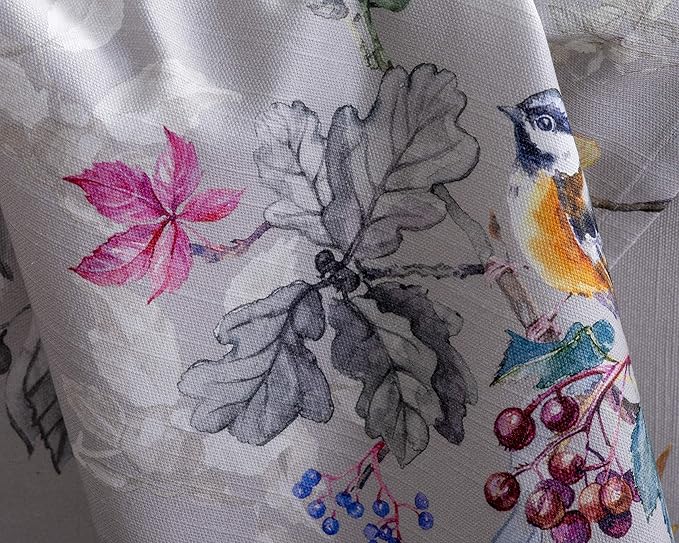 Maison d' Hermine Table Cloth Rectangle Table 100% Cotton 60 x 108 Inches Fall Tablecloth Reusable Everyday Use for Thanksgiving Christmas Decorations Dining Farmhouse Party (Equinoxe - Grey)