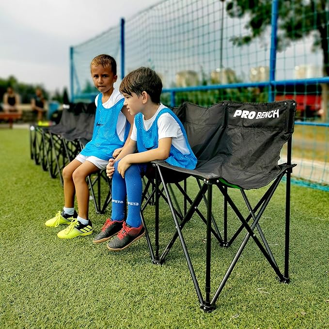 QUICKPLAY PRO Portable Folding Bench – Available in 4, 6, and 9 Seats & 6-Seat Shelter | Heavy-Duty, Fast Set-Up Seating for Sports, Camping, and Outdoor Activities