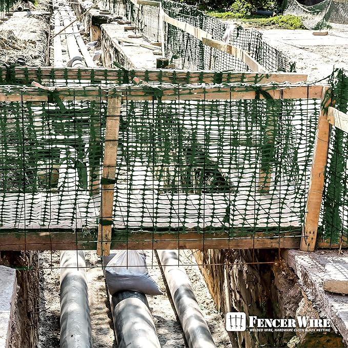 Fencer Wire 4 ft. Safety Fence, 100 ft. Green Plastic Fencing Roll for Construction, Pet and Event Fencing, 4 cm x 10 cm Mesh