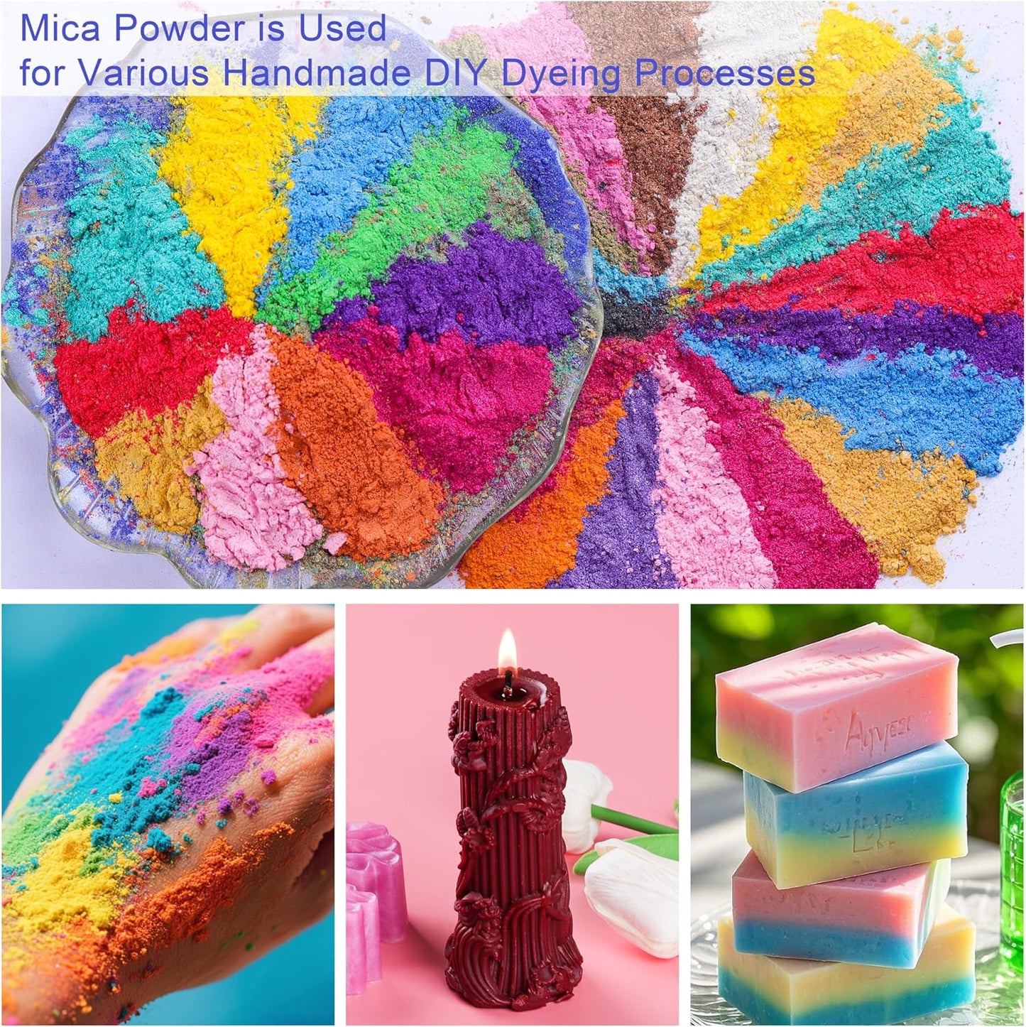 MTBJZJ Mica Powder for Resin, 25 Colors - 20g/Bottle of Epoxy Resin Color Pigment,for Candle Dye, Lip Gloss Pigment, Soap Making, Slime Colorant, Paint, Bath Bombs,Nail Polish and Eye Shadow