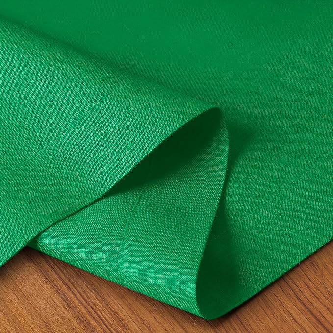 D'Moksha Homes Linen Kelly Green Table Runner 120 Inches Long - 100% Pure Linen Dining Table Runner 14 x 120 Inch for Winter, Holiday - Machine Washable
