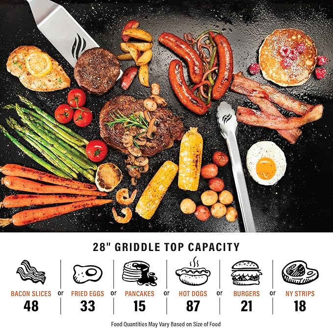 Blackstone 2450AZ 28" Omnivore Griddle Bundle with Soft Cover and Two Spatulas