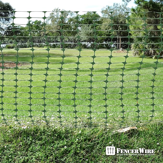 Fencer Wire 4 ft. Safety Fence, 100 ft. Green Plastic Fencing Roll for Construction, Pet and Event Fencing, 4 cm x 10 cm Mesh