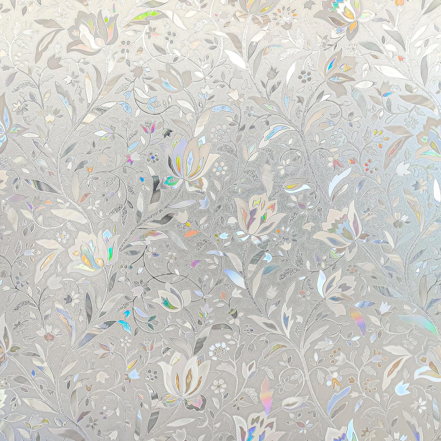 Hilarious Tulip Window Cling, Stained Glass Static Stickers Decorative for Windows, Removable Window Covering Vinyl, Non-Adhesive Stickers (29.5'' x 78.7'')