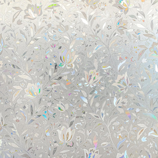 Hilarious Privacy Window Film, Tulip Window Vinyl, Stained Glass Static Stickers, 3D Decorations for Glass Windows, Removable Window Covering, Adhesive-Free Stickers (23.6'' x 118'')