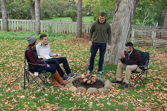 Walden Backyards Round Fire Pit Grate - High Temperature Heavy Duty Steel Above Ground Firegrate for Outdoor Pits and Campfire - 24”