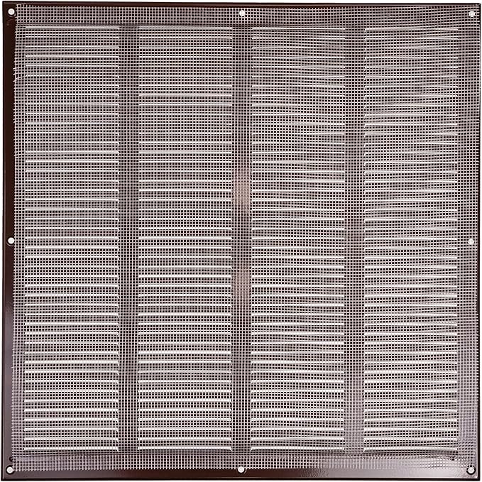 Repa Market Air Vent Cover 16x16 Inch (Outer Dimensions) Brown Galvanized Steel Louvered Grill Cover with Mesh Screen/Wall or Ceiling Vent/HVAC Register for Indoor and Outdoor Ventilation