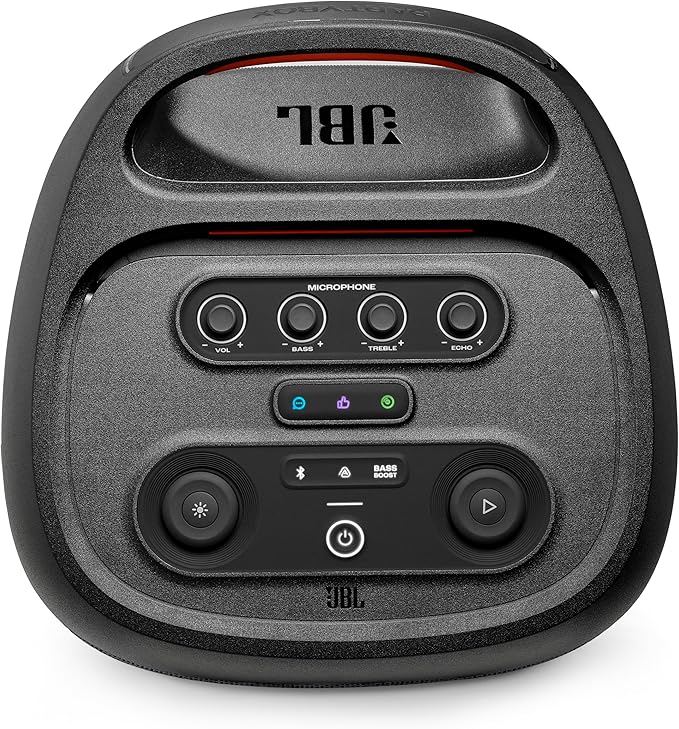 JBL PartyBox 720 - Loudest Battery-Powered Party Speaker with Superior Pro Sound and a Futuristic lightshow, Up to 15 Hours Playtime & IPX4 Splash Proof (Black)