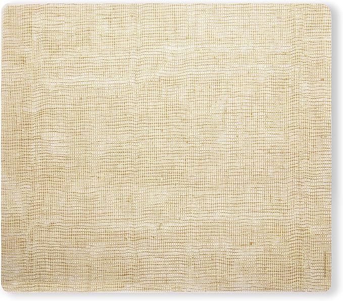 Modern Twist Placemat 100% Food-Grade Silicone, Oval, Waterproof and Reusable, Linen – Straw
