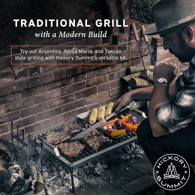 Argentine Grill - Argentinian Grills - Santa Maria Grill - Argentinian Parrilla Set with all Tools Included - BBQ Parrillas Asado