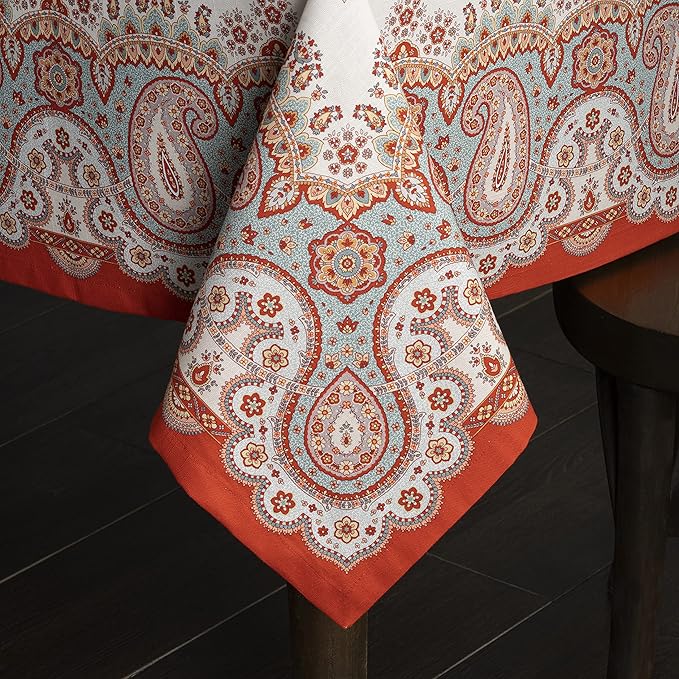 Maison d' Hermine Table Cloth Square Table 100% Cotton 54 x 54 Inches Fall Tablecloth Reusable Everyday Use for Thanksgiving Christmas Decorations Dining Farmhouse Party (Cachemire)