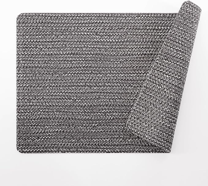 POLYTE Indoor/Outdoor Washable Woven Vinyl Table Dining Placemats, Set of 4