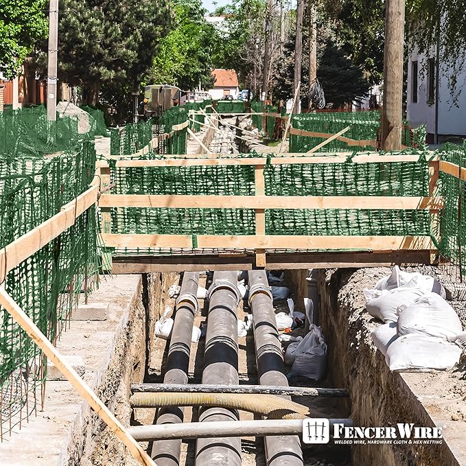 Fencer Wire 4 ft. Safety Fence, 100 ft. Green Plastic Fencing Roll for Construction, Pet and Event Fencing, 4 cm x 10 cm Mesh