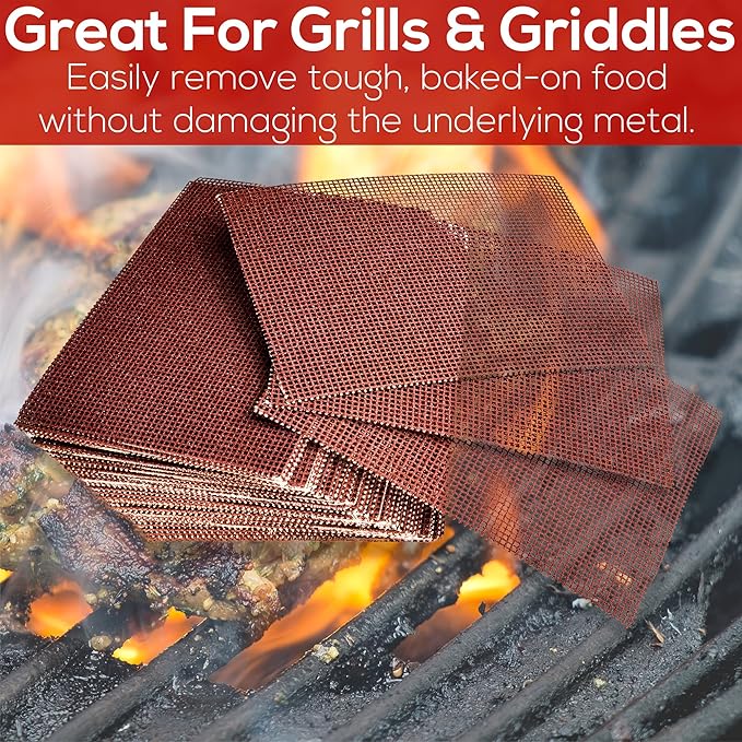 Avant Grub Pro-Grade Grill Screens 40 Pack. Scrub Away Burnt-On Grease & Carbon. Abrasive Mesh Resists Clogging & Wont Damage Cast Iron Cooktops, Restaurant Grills & Stainless Steel Flat Tops.