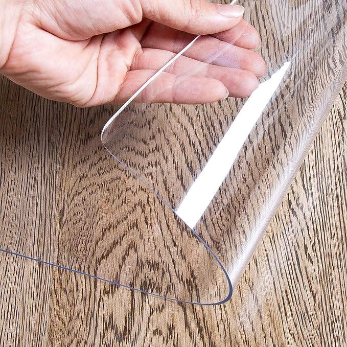 Clear Table Protector 29 x 59 Inch, 1.5mm Thick Plastic Table Cover, Waterproof PVC Clear Table Cover Protector, Desk Protector Mat, Writing Desk Pad for Desktop, Coffee & Dining Room Table