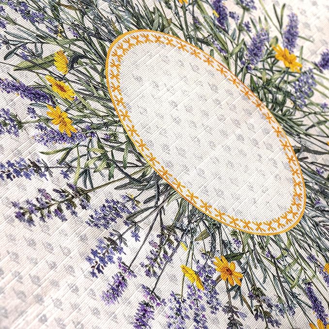 Maison d' Hermine Table Cloth Rectangle Table 100% Cotton 60 x 90 Inches Tablecloth Reusable Decorative for Dining Room, Farmhouse, Home, Party, Festive & Wedding Spring Summer - Fanny Lavender