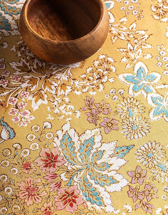 Maison d' Hermine Table Cloth Round Table 100% Cotton 63 Inches Tablecloth Reusable Decorative Everyday Use for Dining Room, Farmhouse, Home, Party, Festive & Wedding Spring Summer - Marquise
