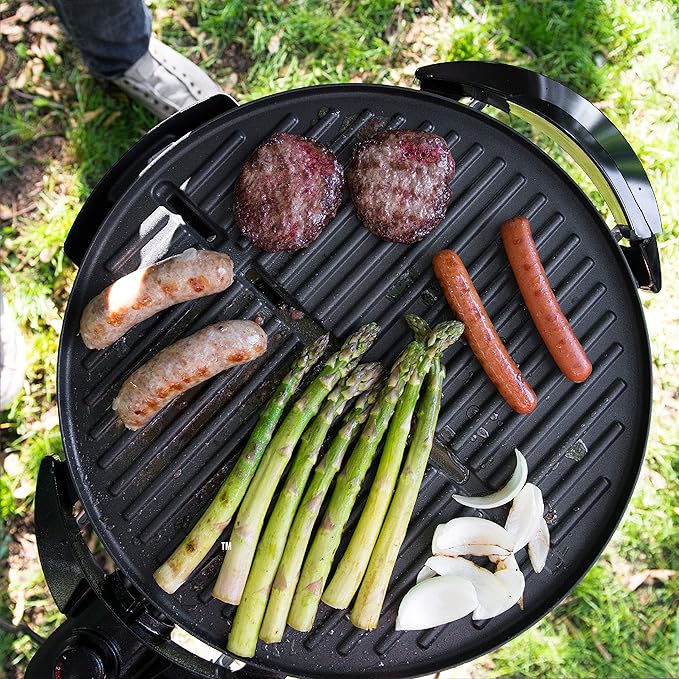 George Foreman Indoor/Outdoor Electric Patio Grill, Apartment Approved, 15-Serving, Removable Stand, Black