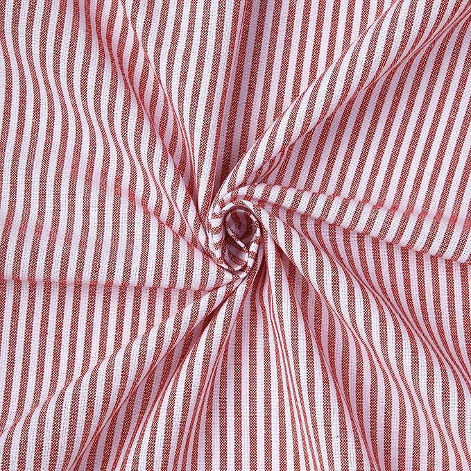 Encasa XO Cotton Dining Table Runner | Ticking Red | Size 13x94 in - Machine Washable & Durable