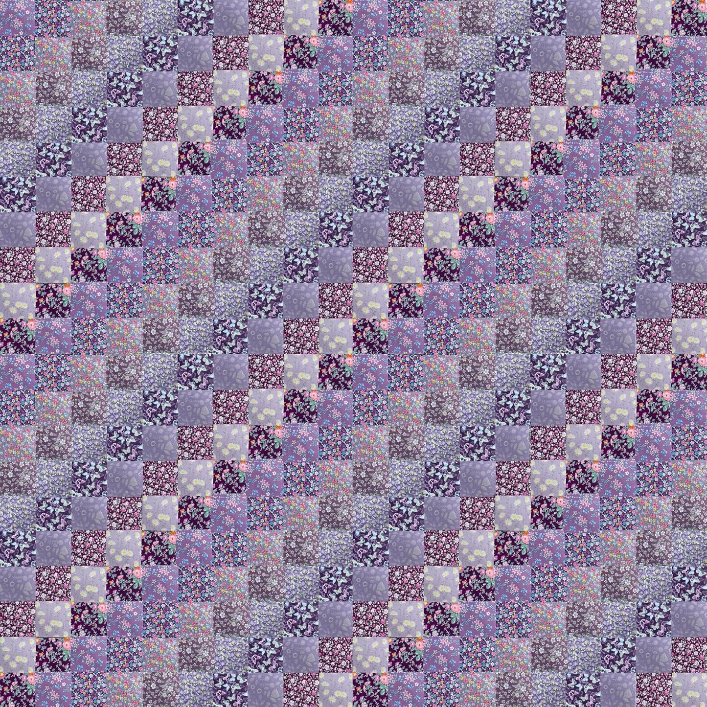 HANPATQUI 50PCS 10 x 10 inch Purple Printed 100% Cotton Fat Quarters Fabric for Sewing and Quilting Bundles Precut Fabric Square for DIY Craft Patchwork